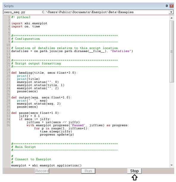 Stopping a Script Run or Record